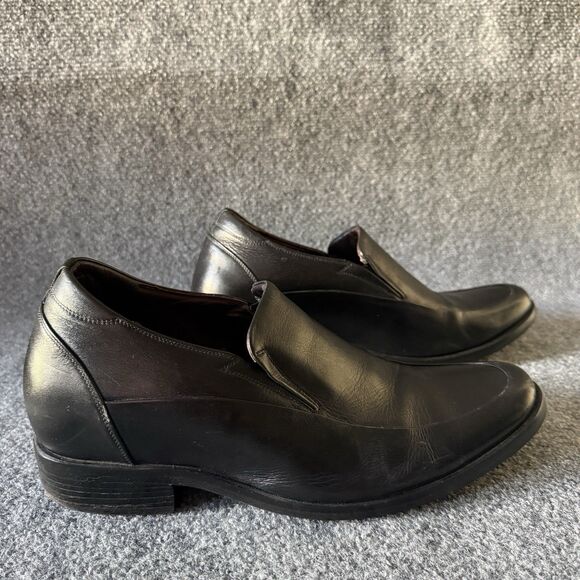 DON\'S Black Leather Men\'s Slip-On Dress Loafers Round Toe Rubber Sole Size 10 main image 14